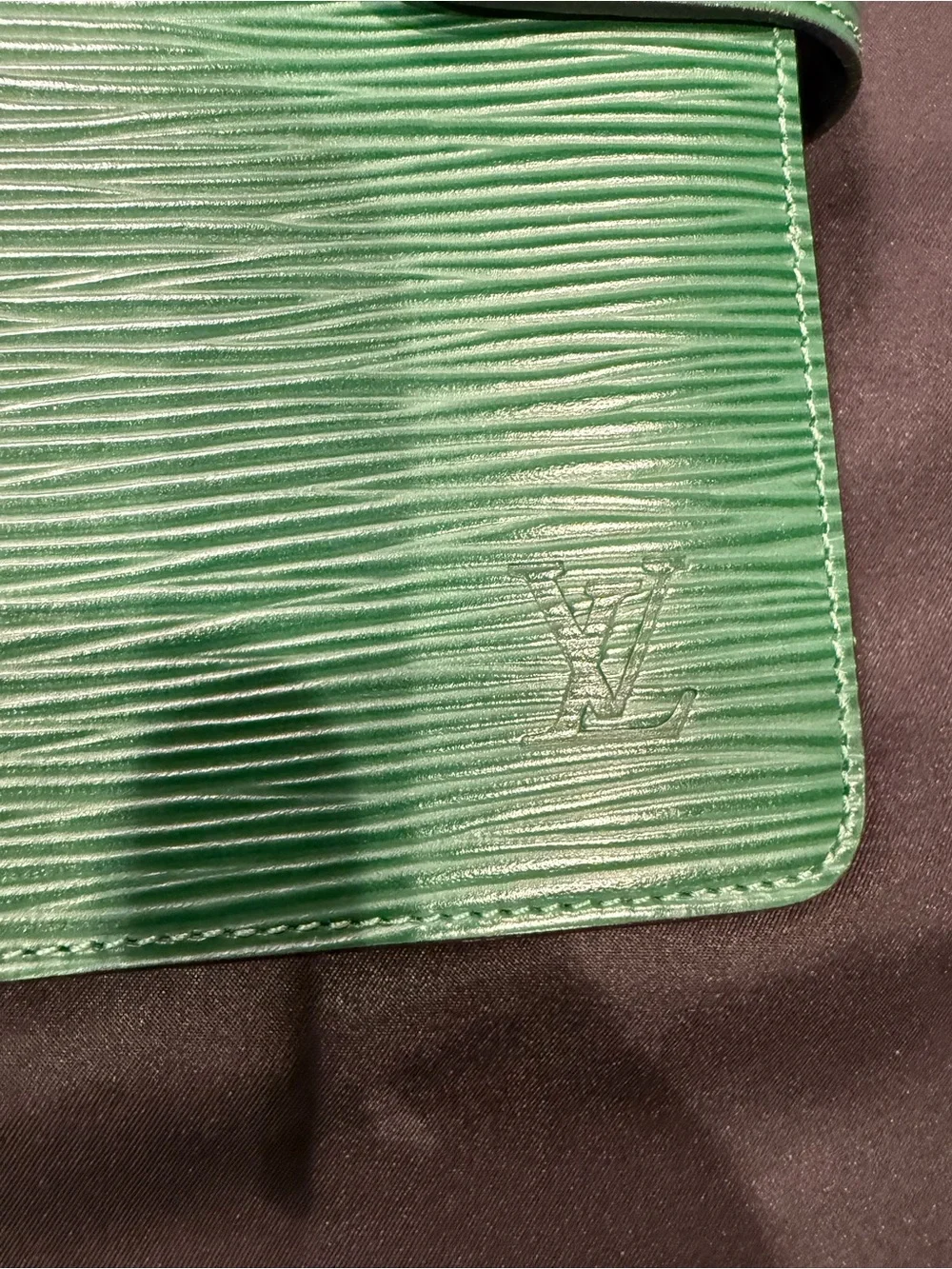 Louis Vuitton Green Epi Leather Agenda PM Planner Cover Vintage 2002-2003 COA